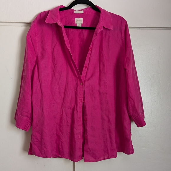 Chicos Hot Pink Button Down Top 🩷 - Picture 1 of 5